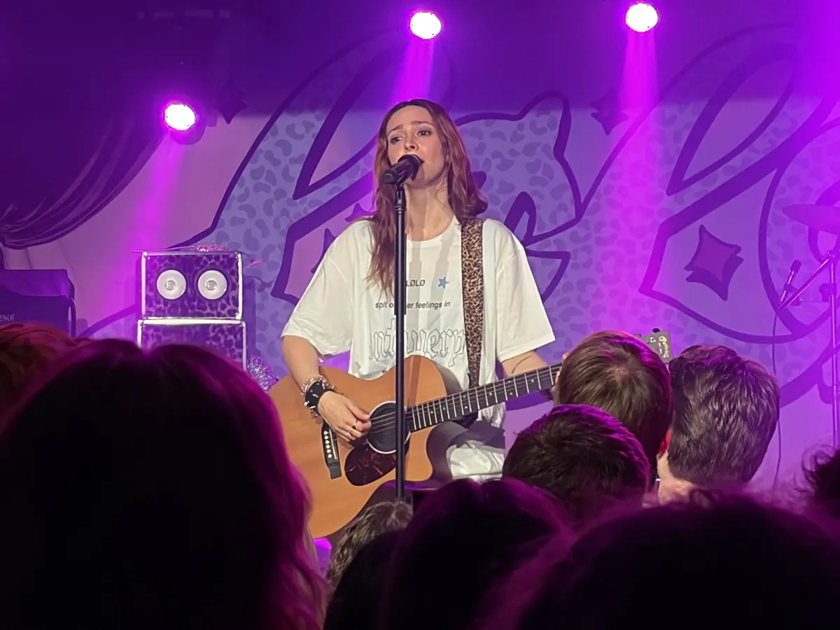 Lølø on stage during the concert in Antwerp